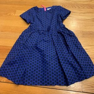 Crewcuts polka dot dress, box pleats and pockets